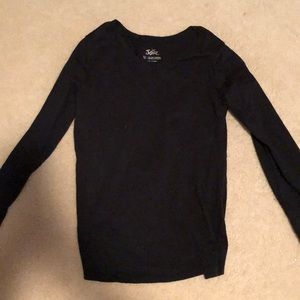 justice girls black longsleeve v neck